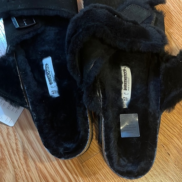 NWT Birkenstock Arizona Shearling Suede Leather Mountain View Black 10 main image 11